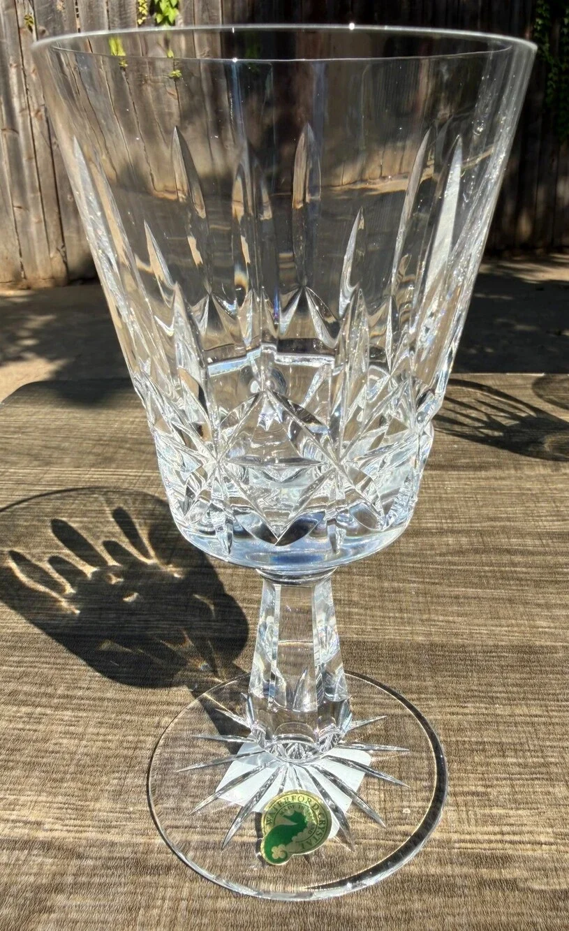 Waterford Rosslare Crystal Water Goblets Set of 4 Signed Ireland-1 Original Tag